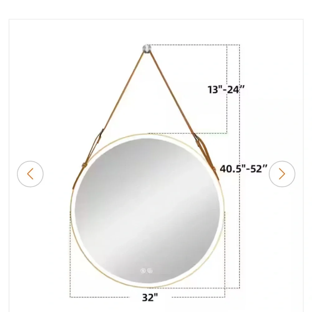 Round LED decorative bathroom mirror with anti-fog BRAND NEW